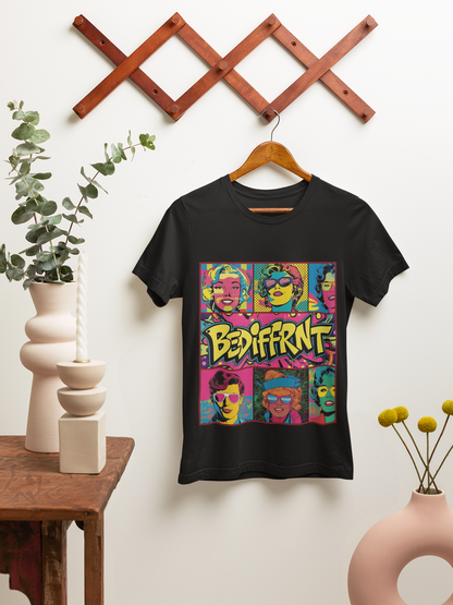 Be≠Diffrnt Retro Signature Tee – Pop Your Vibe