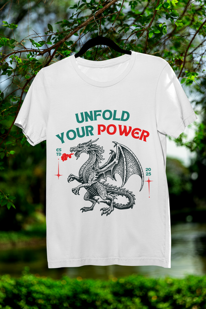 Speak your Soul collection – The Inner Dragon Tee | White Edition (Unisex Fit)