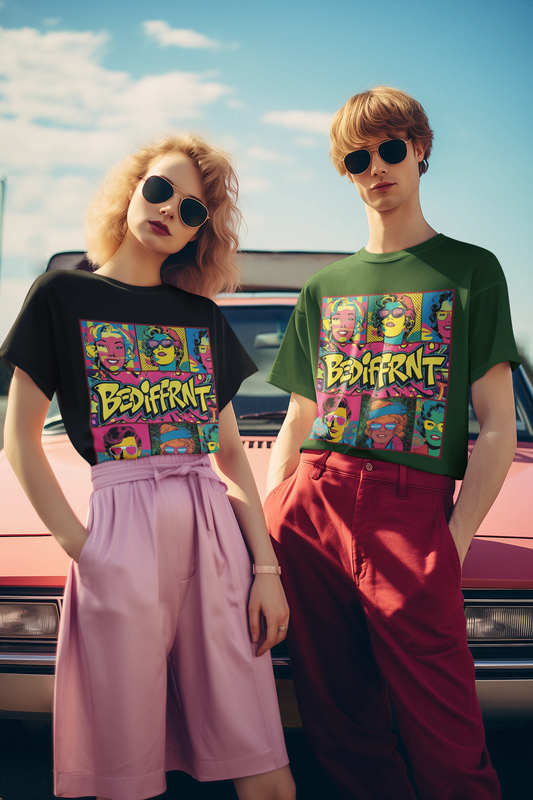 Be≠Diffrnt Retro Signature Tee – Pop Your Vibe